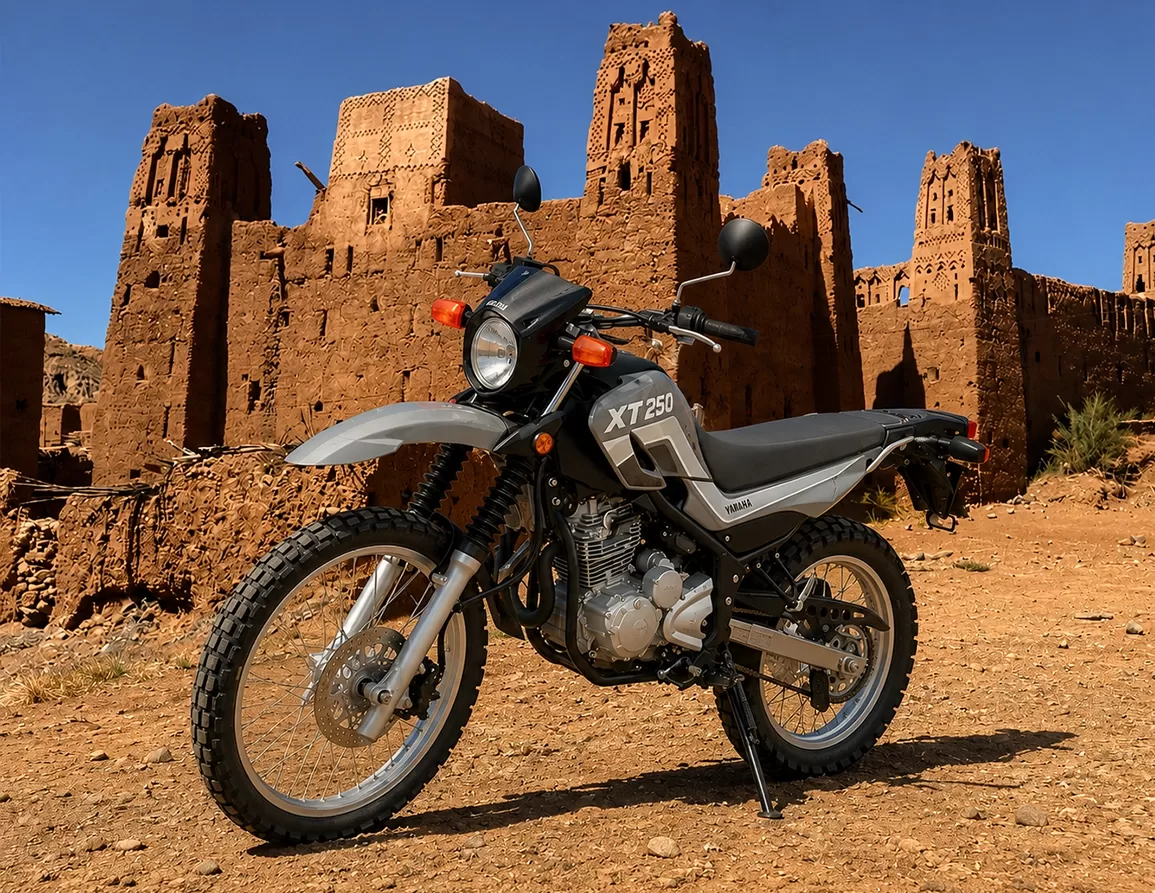 Yamaha XT250 trail motorcycle rental Morocco