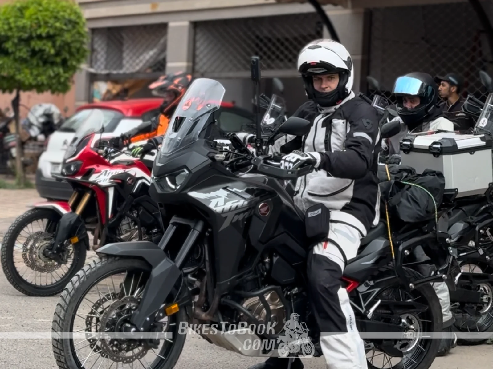 Bikes To Book clients beginning a Morocco motorcycle adventure