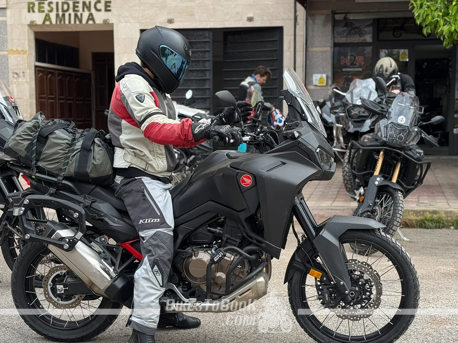 Rider collecting a rental motorcycle for a Morocco trip